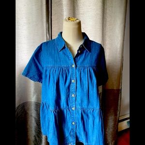 Denim Madewell Button down short sleeve shirt